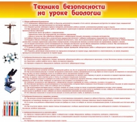Стенд "Техника безопасности на уроках биологии" (вариант 2) - «globural.ru» - Жигулёвск