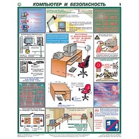 Плакаты "Компьютер и безопасность" (2 листа, размер 450х600) - «globural.ru» - Жигулёвск