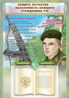 Стенд-уголок "Защита Отечества – обязанность каждого гражданина Российской Федерации" - «globural.ru» - Жигулёвск