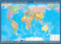 Настенная политическая карта мира с флагами на английском языке - «globural.ru» - Жигулёвск