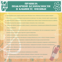 Стенд "Правила пожарной безопасности в кабинете физики" - «globural.ru» - Жигулёвск